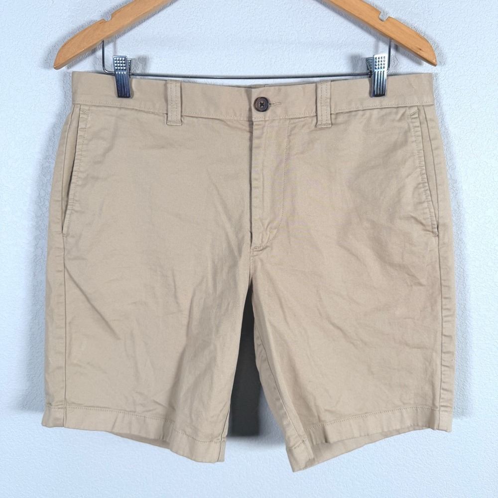 J.Crew Chino‎ Shorts Mens 33 Tan 9" Inseam Stretch Cotton Twill Khaki
